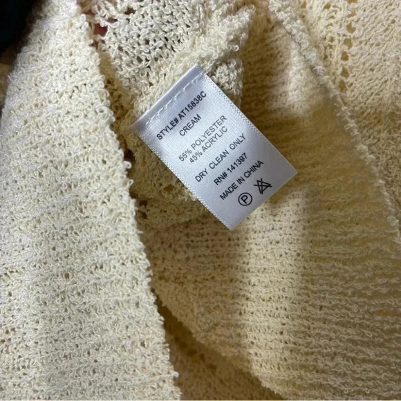 ASTR Wrap Front Pointelle Sweater In Cream Women's Size Medium NWT - Picture 3 of 6